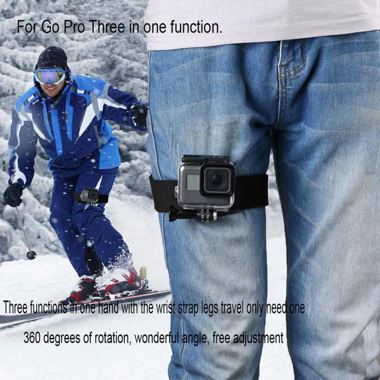 Correas GP278 3 en 1 para piernas, brazos, muñecas y manos Soporte de rotación de 360 grados para GoPro Hero12 Black / Hero1…