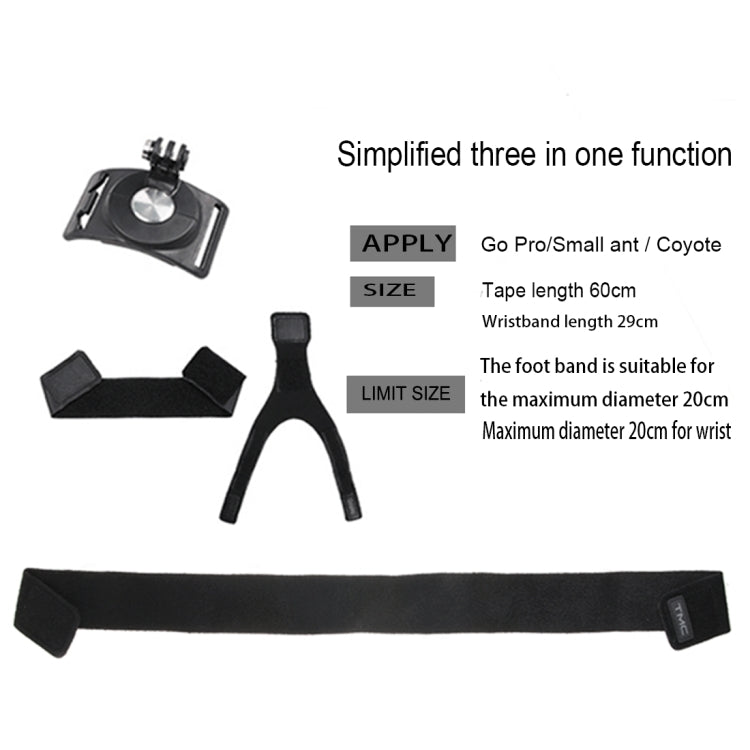 Correas GP278 3 en 1 para piernas, brazos, muñecas y manos Soporte de rotación de 360 grados para GoPro Hero12 Black / Hero1…