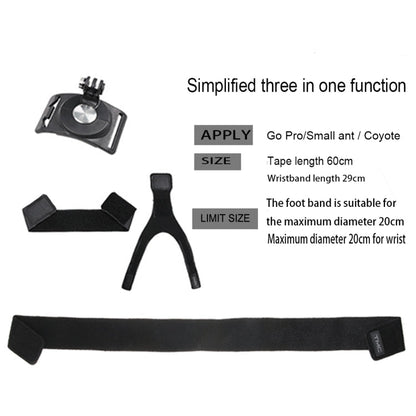 Correas GP278 3 en 1 para piernas, brazos, muñecas y manos Soporte de rotación de 360 grados para GoPro Hero12 Black / Hero1…