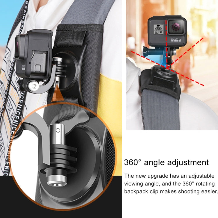 Soporte de abrazadera de clip Hook and Loop fastener Backpack Rec-Mounts con tornillo para GoPro HERO9 Black / HERO8 Black /…