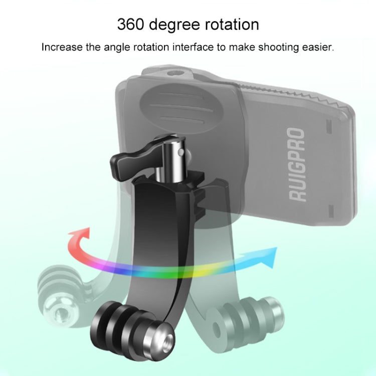 Mochila RUIGPRO - tipo J con rotación de 360 grados, monturas recreativas, montaje de abrazadera con tornillo para GoPro HER…