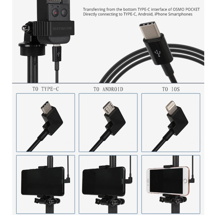 Cable Sunnylife OP-X9208 tipo C a tipo C para bolsillo OSMO, longitud: 1 m para DJI Osmo Pocket — imagen 5