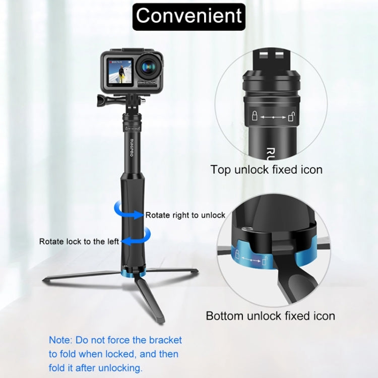 Trípode de mano de una RUIGPRO pieza para Selfie Stick, montura telescópica, GoPro HERO9 Black / HERO8 Black / 7/6/5/5 Sessi…