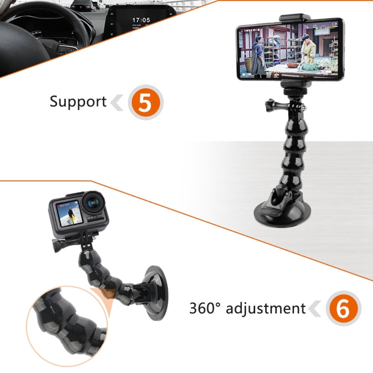 Soporte de abrazadera flexible con mordazas de ventosa para GoPro Hero11 Black / HERO10 Black /9 Black / HERO8 Black /7/6/5/…