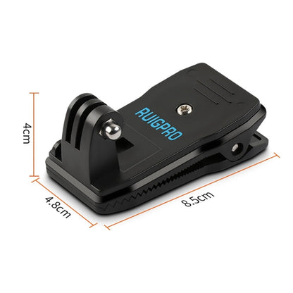 Mochila RUIGPRO 360 grados de rotación Rec-Mounts Clip Abrazadera de montaje con tornillo para GoPro HERO9 Black / HERO8 Bla…