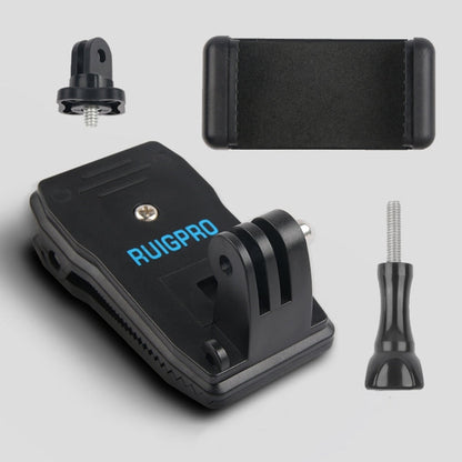 Mochila RUIGPRO 360 grados de rotación Rec-Mounts Clip Abrazadera de montaje + Abrazadera de teléfono para GoPro HERO9 Black…