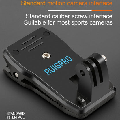 Mochila RUIGPRO 360 grados de rotación Rec-Mounts Clip Abrazadera de montaje + Abrazadera de teléfono para GoPro HERO9 Black…