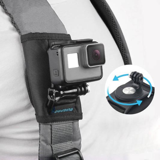 Mochila RUIGPRO Hook and Loop Fastener Rec-Mounts Soporte de abrazadera de clip con tornillo para GoPro HERO9 Black / HERO8…