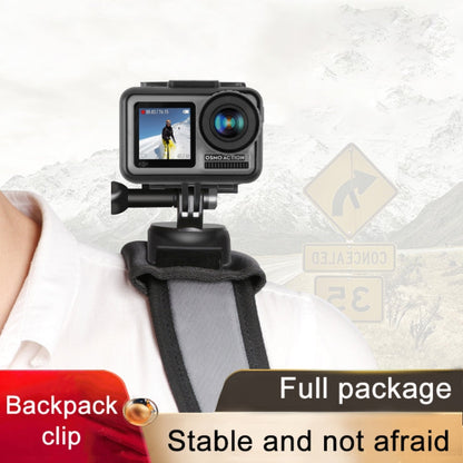 Mochila RUIGPRO Hook and Loop Fastener Rec-Mounts Soporte de abrazadera de clip con tornillo para GoPro HERO9 Black / HERO8……