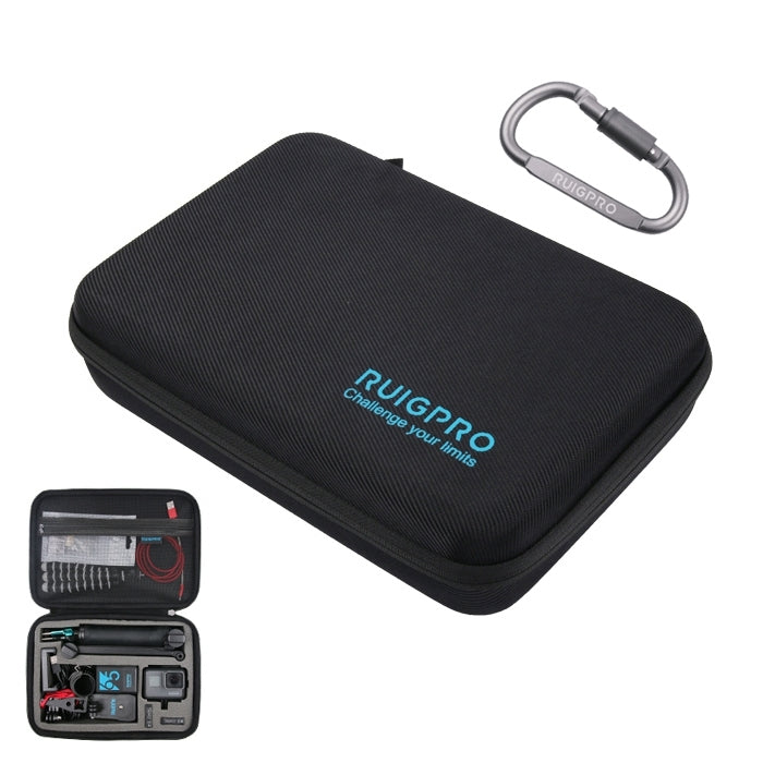 Estuche RUIGPRO portátil impermeable a prueba de golpes, Tamaño: 28 cm x 19,7 cm x 6,8 cm para DJI Osmo Action (negro)