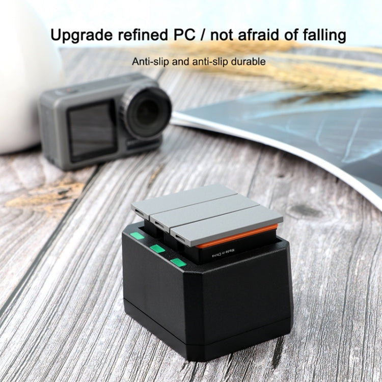 Baterías Cargador de triples USB con luz indicadora LED para DJI Osmo Action (negro) — imagen 8
