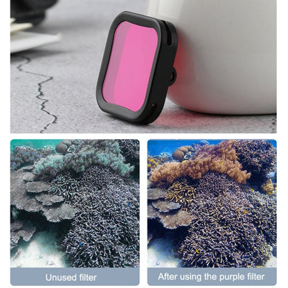 Carcasa Filtro de lente de color de buceo para DJI Osmo Action (púrpura) — imagen 3