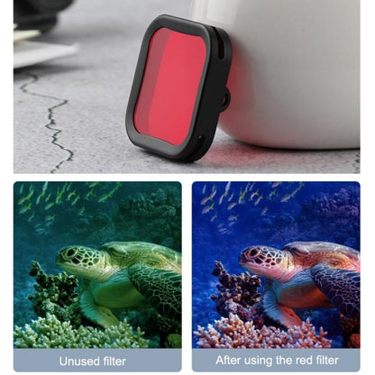Carcasa Filtro de lente de color de buceo para DJI Osmo Action (rojo) — imagen 3