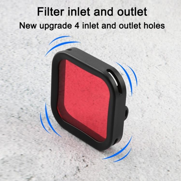 Carcasa Filtro de lente de color de buceo para DJI Osmo Action (rojo) — imagen 4