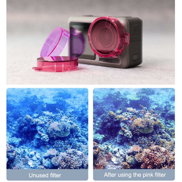 Filtro de lente de color de forma redonda a presión para DJI Osmo Action (rosa) — imagen 3
