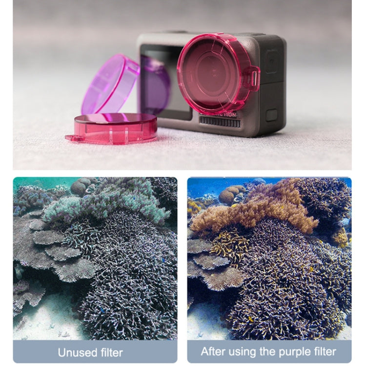 Filtro de lente de color de forma redonda a presión para DJI Osmo Action (púrpura) — imagen 3