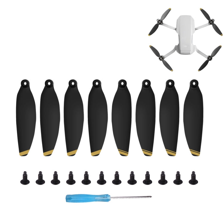 Set 8PCS / Sunnylife 4726F Hélices de ala de liberación rápida de bajo ruido para DJI Mavic Mini (Gold)
