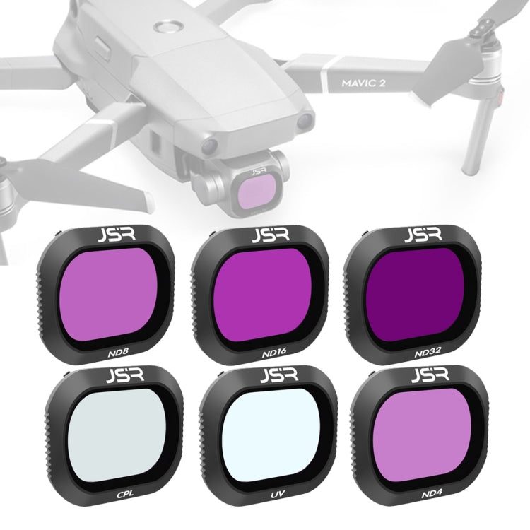 Filtro de lente JSR Dron 6 en 1 UV + CPL + ND4 + ND8 + ND16 + ND32 para DJI Mavic 2 Pro