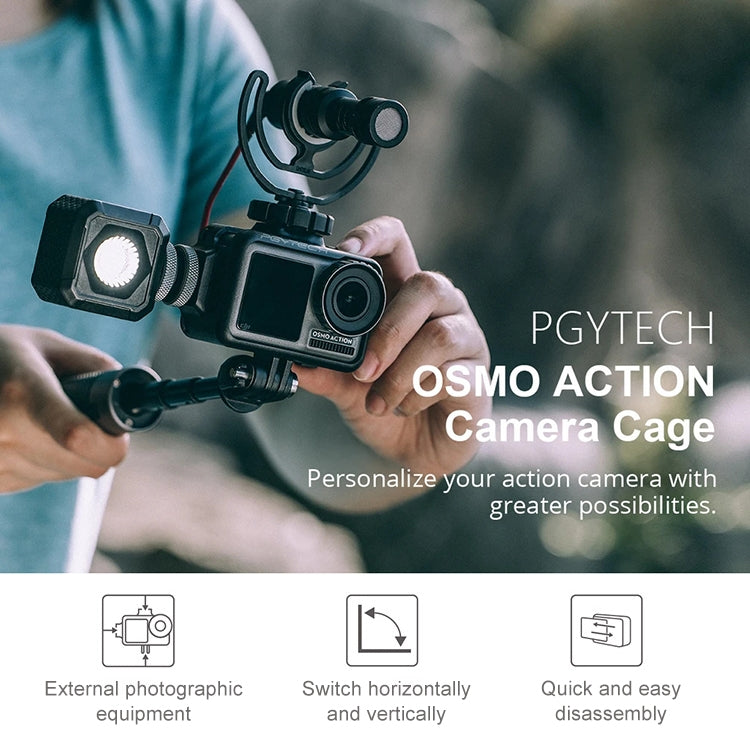 Jaula de conejo PGYTECH P-11B-010 Cámara deportiva Accesorio de Vlog para DJI Osmo Action — imagen 4