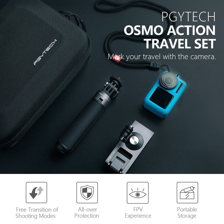 Trípode PGYTECH P-11B-027 Mochila Clip Bolsa de almacenamiento Kit de viaje para DJI Osmo Action — imagen 5