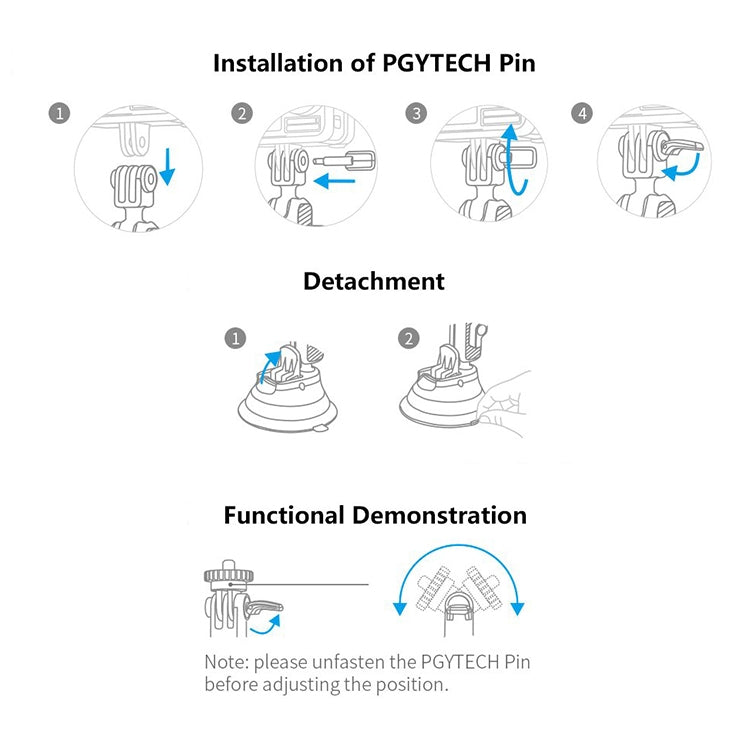 Soporte PGYTECH P-GM-132 para teléfono con ventosa para cámara de acción para DJI Osmo Action (plateado) — imagen 4