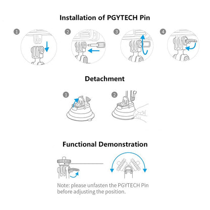 Soporte PGYTECH P-GM-132 para teléfono con ventosa para cámara de acción para DJI Osmo Action (plateado) — imagen 4