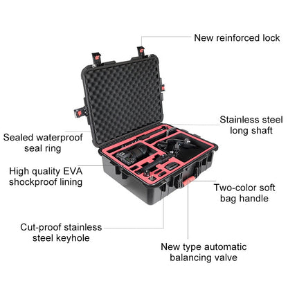 Estuche PGYTECH P-RH-001 rígido a prueba de golpes a prueba de golpes a prueba de explosiones, Tamaño: 63.4x50.3cm (Negro) —…