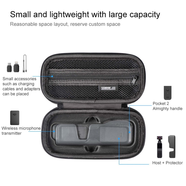Estuche STARTRC rígido de transporte portátil de Dacron para almacenamiento de cuerpo para DJI Osmo Pocket 2 (Gris) — imagen…