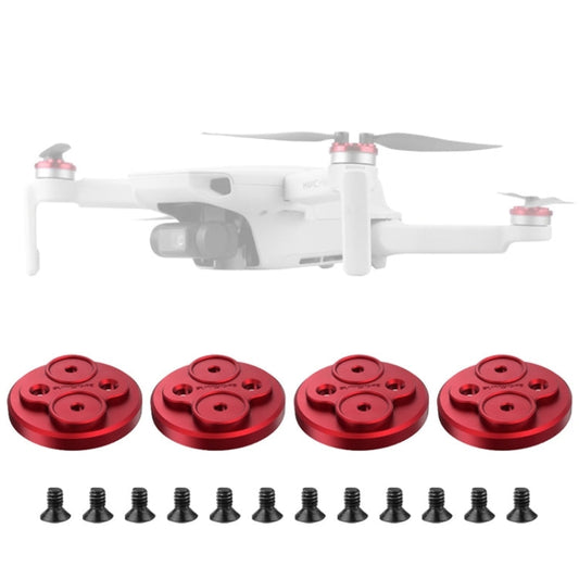 Cubierta protectora de metal para motor Sunnylife de 4 piezas para DJI Mini 2 (rojo)