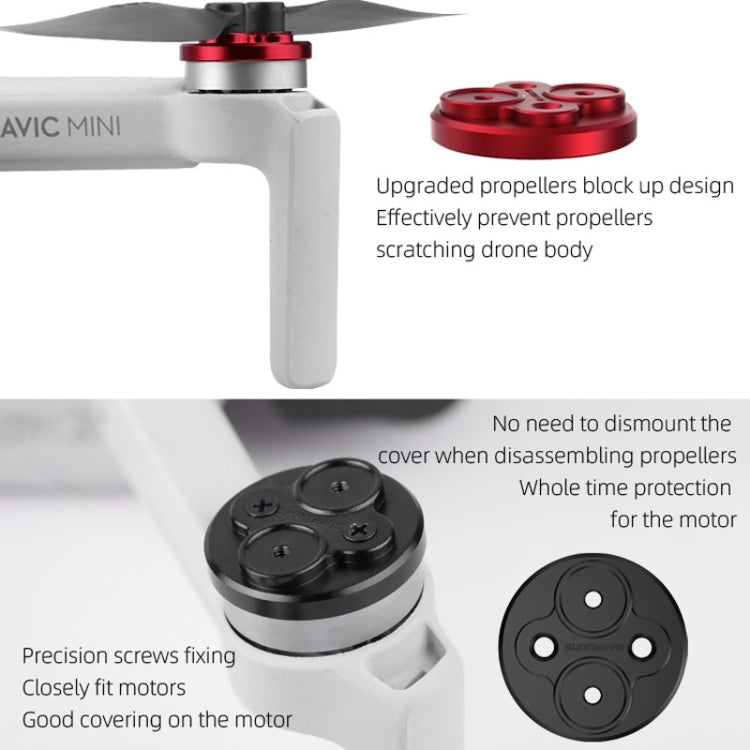 Cubierta protectora de metal para motor Sunnylife de 4 piezas para DJI Mini 2 (rojo) — imagen 5
