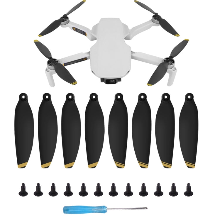 Set 8 PCS / Sunnylife 4726F Hélices de ala de liberación rápida de bajo ruido para DJI Mavic Mini / Mini 2 SE / Mini SE (Oro…