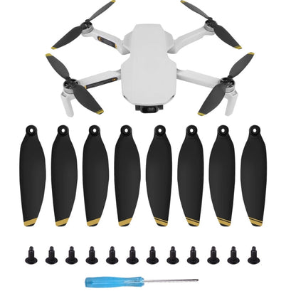 Set 8 PCS / Sunnylife 4726F Hélices de ala de liberación rápida de bajo ruido para DJI Mavic Mini / Mini 2 SE / Mini SE (Oro…