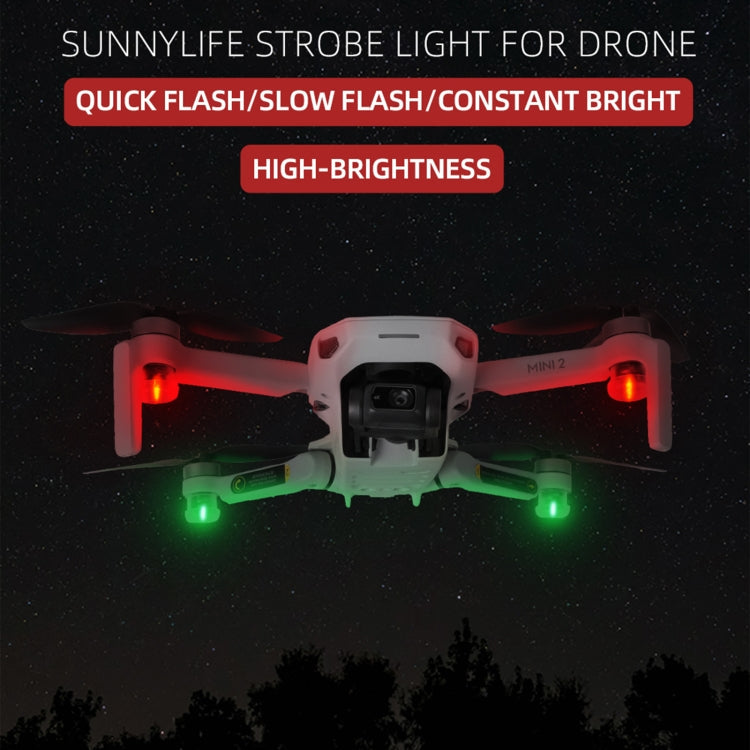 Luz indicadora de luz LED estroboscópica nocturna Sunnylife 2-Verde + 2-Roja para DJI Mavic 2 / Mavic Air 2 para DJI DJI Mav…