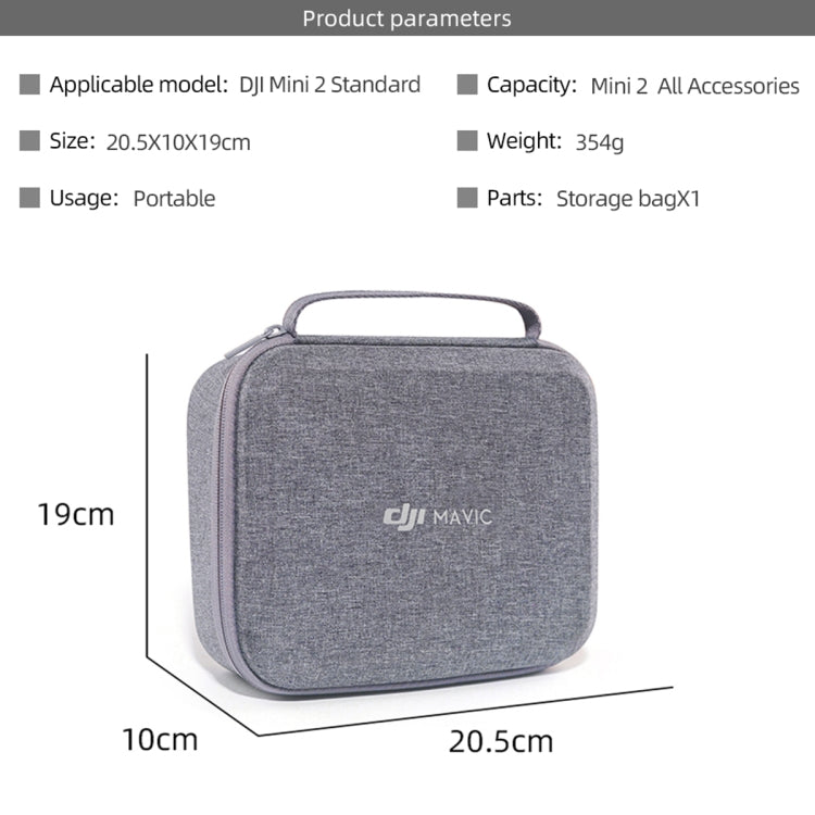 Bolsa de almacenamiento de caja de nylon impermeable portátil para DJI Mini 2 (gris) — imagen 7