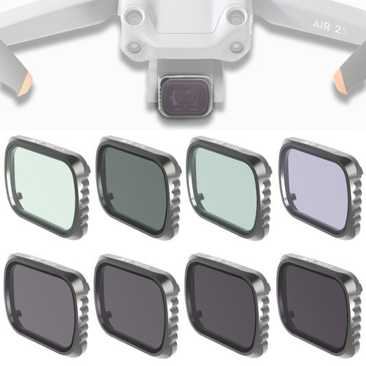 Filtro de lente de noche JSR KS 8 en 1 UV + CPL + ND8 + ND16 + ND32 + ND64 + STAR +, marco de aluminio para DJI Air 2S