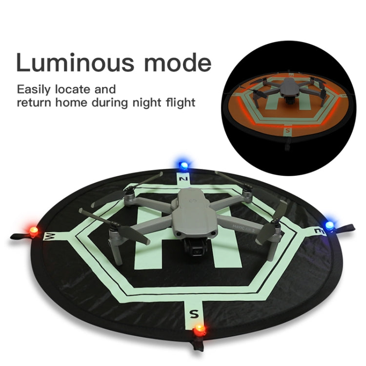 RCGeek 55 cm Aparcamiento portátil redondo delantal Pad Listado plegable con la luz de la noche para DJI Mavic Mini — imagen…