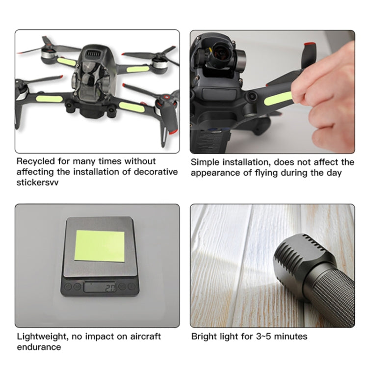 Pegatina de vuelo de la Etiqueta engomada luminosa de RCSTQ 2 PCS noche — imagen 5