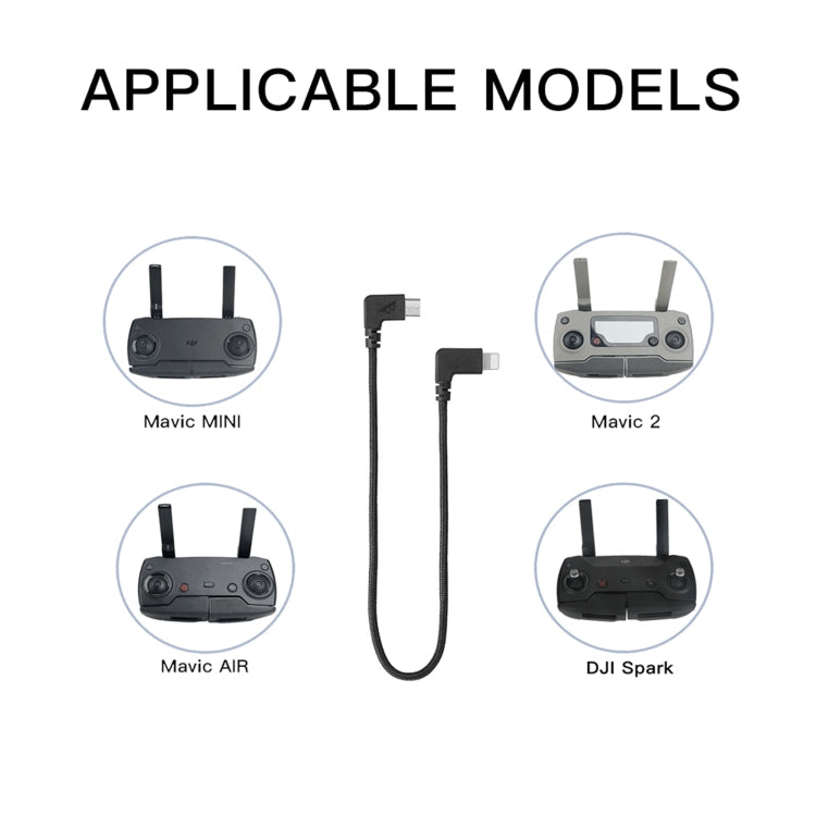 Cable de datos RCSTQ 29CM LOTE MICRO USB A 8 PIN, IPHONE, iPAD para DJI Mavic 2 Pro / Mavic Mini (Negro) para DJI DJI Mavic……