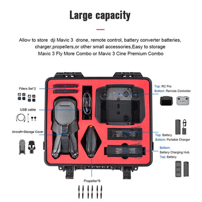 Estuche StarTRC 1110290 ABS impermeable a prueba de golpes estuche a prueba de golpes para DJI Mavic 3 (Negro) — imagen 5
