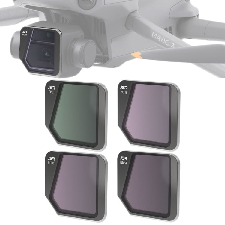 Filtro de lente JSR Dron 4 en 1 CPL + ND16 + ND32 + ND64 para DJI Mavic 3
