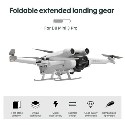 StarTrc plegable anti-caza Anti-Dirt aumentada Ratch de entrenamiento de aterrizaje para DJI Mini 3 Pro (Gray) — imagen 3