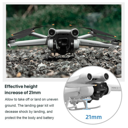 StarTrc plegable anti-caza Anti-Dirt aumentada Ratch de entrenamiento de aterrizaje para DJI Mini 3 Pro (Gray) — imagen 4