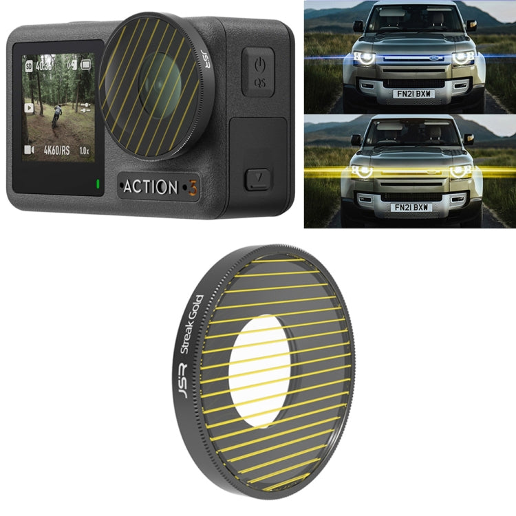 Filtro de lente de dibujo de rayas JSR para DJI Osmo Action 3 (dorado)