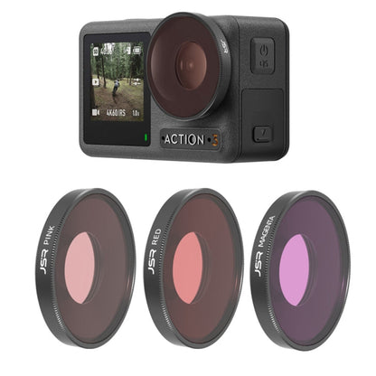 Filtro de lente de color rojo / rosa / púrpura de buceo JSR para DJI Osmo Action 3