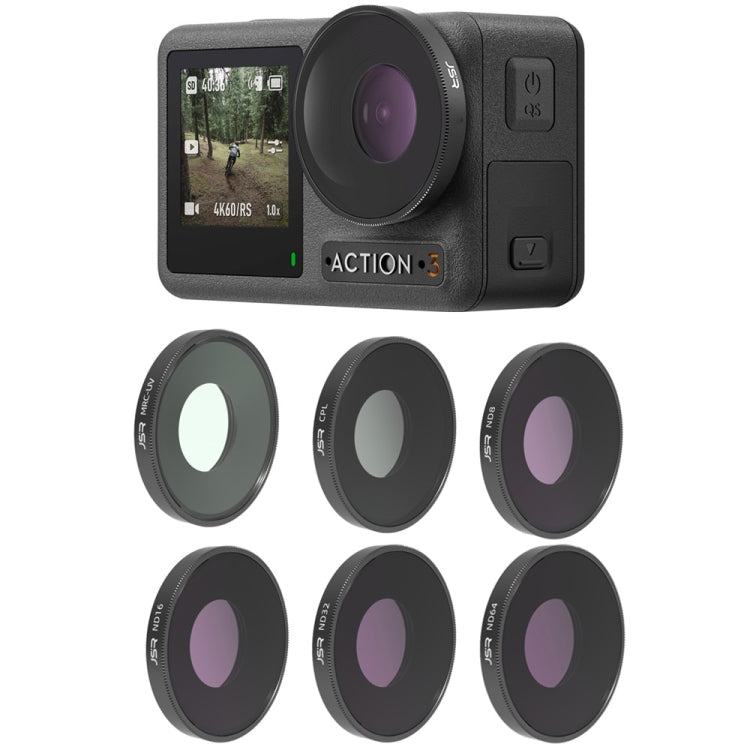 Filtro de lente JSR 4 en 1 UV CPL ND8 ND16 ND32 ND64 para DJI Osmo Action 3