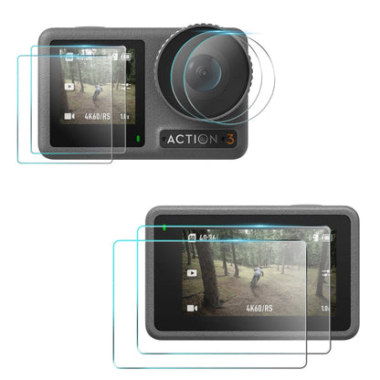Lente 2pcs STARTRC 3-en-1 Película de vidrio templado para pantalla frontal y trasera para DJI Osmo Action 3