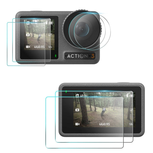 Lente 2pcs STARTRC 3-en-1 Película de vidrio templado para pantalla frontal y trasera para DJI Osmo Action 3