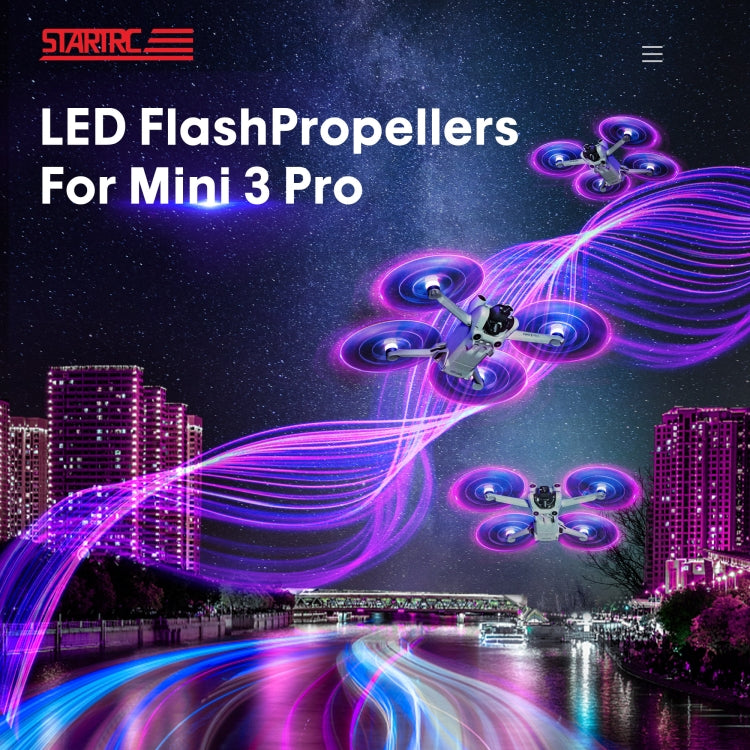 Hélices de bajo 3 Pro STARTRC 2 pares de lámparas de flash LED de color ruido para DJI Mavic Mini / Mini 3 Pro (transparente…