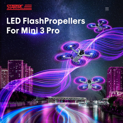 Hélices de bajo 3 Pro STARTRC 2 pares de lámparas de flash LED de color ruido para DJI Mavic Mini / Mini 3 Pro (transparente…