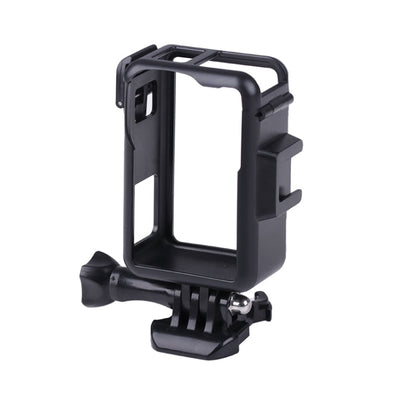 Jaula de marco protector de plástico vertical con zapatos fríos para DJI Osmo Action 3 (negro)
